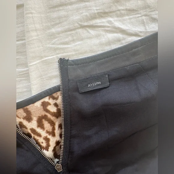 Joseph Animal Print Mini Skirt with Zipper Detail